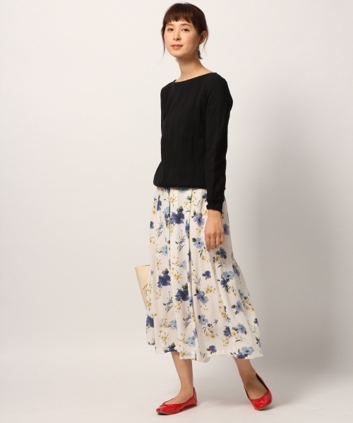 GLOBAL WORK（グローバルワーク）の「フラワーマキシスカーチョ/778599（その他パンツ・レディース・ライトグレー/ネイビー/ホワイト・MEDIUM/SMALL）」の6枚目の写真