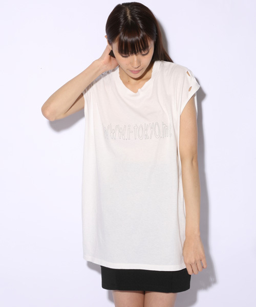 i（アイ）の「【i】　I TOKYO ME BIG/T（Tシャツ/カットソー・レディース・ホワイト/ブラック・ﾌﾘ-）」の7枚目の写真