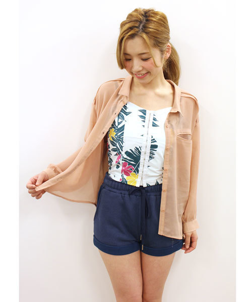 Kastane（カスタネ）の「アロハ柄ビスチェ（その他トップス・レディース・クリーム/ネイビー・FREE）」の7枚目の写真