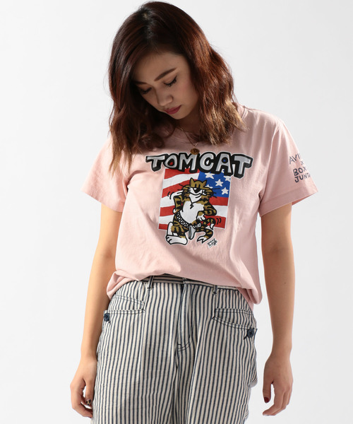 tシャツ CAT CREW(C0189) レディース CAT CREW(C0189)（Tシャツ/カットソー）｜mikomori（ミコモリ