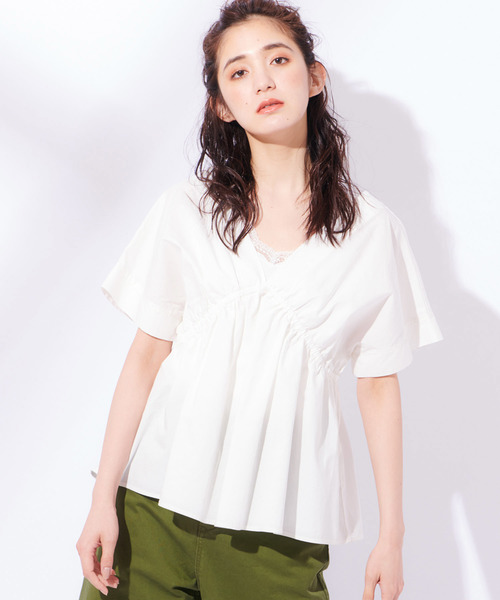 CIAOPANIC（チャオパニック）の「コットンテンセルブラウス（シャツ/ブラウス・レディース・ホワイト/ブラック・FREE）」の5枚目の写真