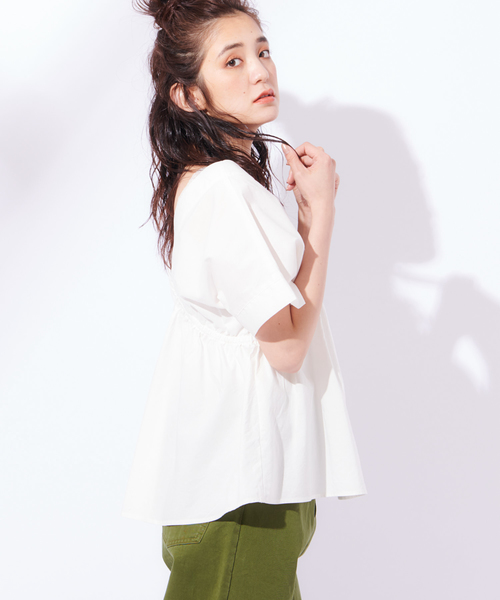 CIAOPANIC（チャオパニック）の「コットンテンセルブラウス（シャツ/ブラウス・レディース・ホワイト/ブラック・FREE）」の6枚目の写真