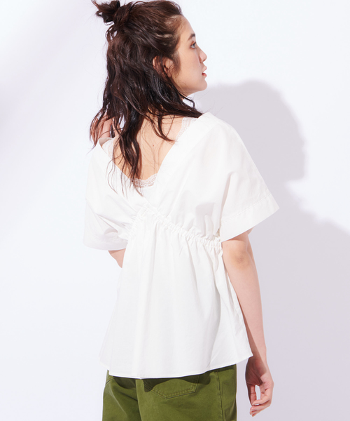 CIAOPANIC（チャオパニック）の「コットンテンセルブラウス（シャツ/ブラウス・レディース・ホワイト/ブラック・FREE）」の7枚目の写真