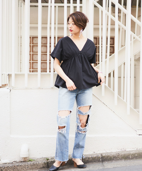 CIAOPANIC（チャオパニック）の「コットンテンセルブラウス（シャツ/ブラウス・レディース・ホワイト/ブラック・FREE）」の16枚目の写真