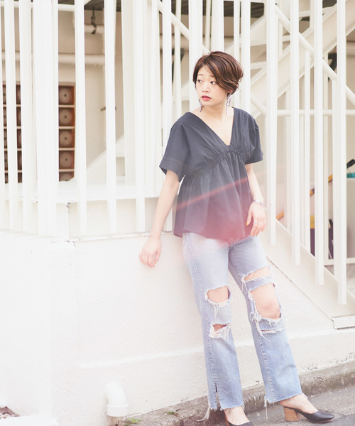 CIAOPANIC（チャオパニック）の「コットンテンセルブラウス（シャツ/ブラウス・レディース・ホワイト/ブラック・FREE）」の18枚目の写真