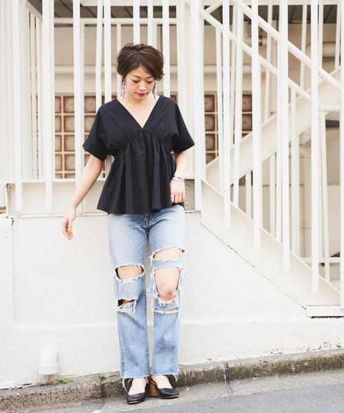 CIAOPANIC（チャオパニック）の「コットンテンセルブラウス（シャツ/ブラウス・レディース・ホワイト/ブラック・FREE）」の19枚目の写真