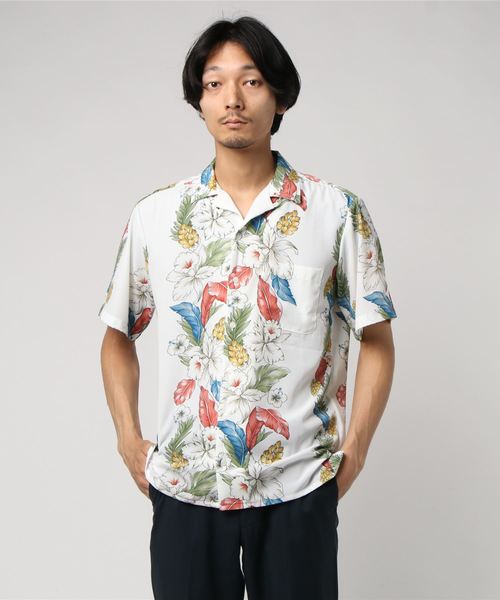 JACKROSE（ジャックローズ）の「ストライプアロハオープンカラーシャツ/開襟シャツ（シャツ/ブラウス・メンズ・ブラック/ホワイト・M/L/XL）」の3枚目の写真