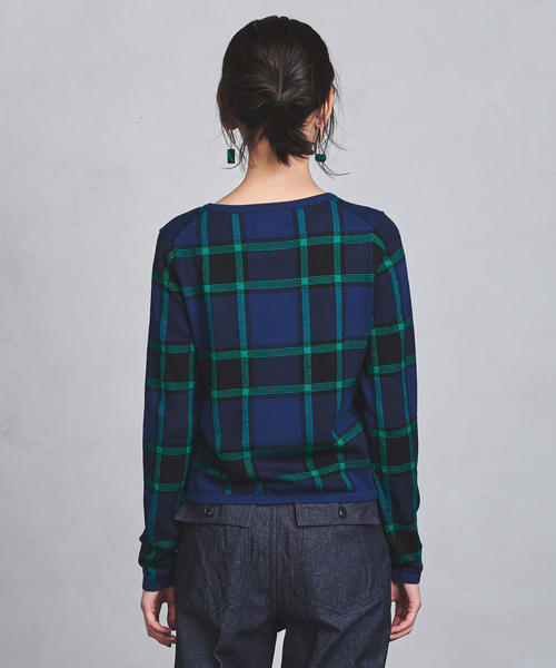 ユナイテッドアローズ UWSC W チェック クルーネックニット UNITED ARROWS（ユナイテッドアローズ）の「UWSC W チェック クルー