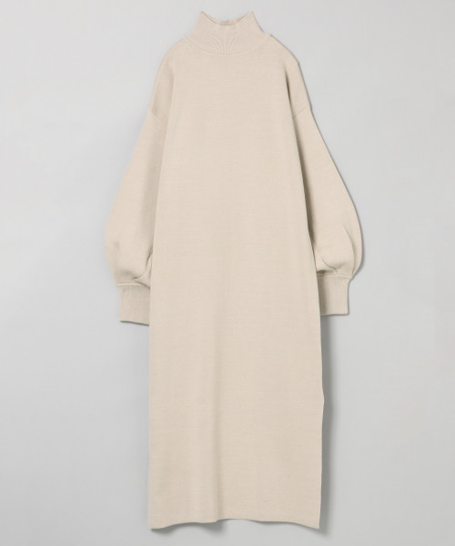 JEANASIS（ジーナシス）の「Wフェイスハイネックスリットワンピース/811913（ワンピース・レディース・ブラック/グレー/ベージュ/グレイッシュベージュ・FREE）」の4枚目の写真