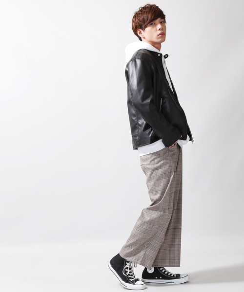 WEGO（ウィゴー）の「WEGO/シングルライダースジャケット（ライダースジャケット・メンズ・ブラック・LARGE/MEDIUM）」の8枚目の写真