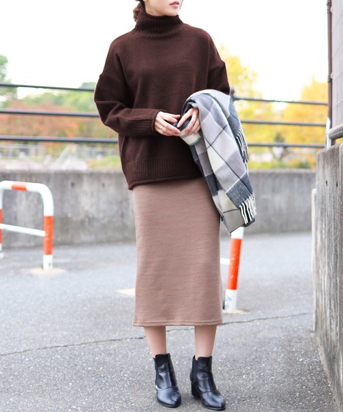 reca（レカ）の「ゆったりボリュームニットトップス（ニット/セーター・レディース・カーキ/ライトブラウン/ベージュ/ダークブラウン・FREE）」の7枚目の写真