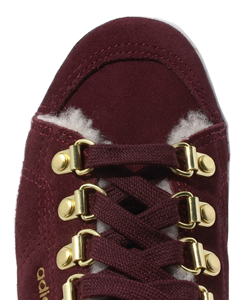 adidas Originals（アディダスオリジナルス）の「アディダス オリジナルス ハニー フック シープスキン adidas Originals HONEY HOOK W（スニーカー・レディース・グレー/バーガンディー・23.5cm/24.5cm）」の6枚目の写真