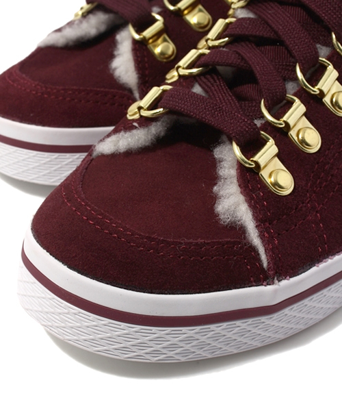 adidas Originals（アディダスオリジナルス）の「アディダス オリジナルス ハニー フック シープスキン adidas Originals HONEY HOOK W（スニーカー・レディース・グレー/バーガンディー・23.5cm/24.5cm）」の7枚目の写真