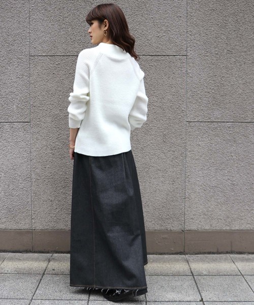 HER CLOSET(ハークローゼット)の「【HERCLOSET】◆WEB限定◆アイレットボトルネックニット(ニット/セーター・レディース・ネイビー/オフホワイト/サックスブルー/ピンク/ラベンダー・M)」の10枚目の写真