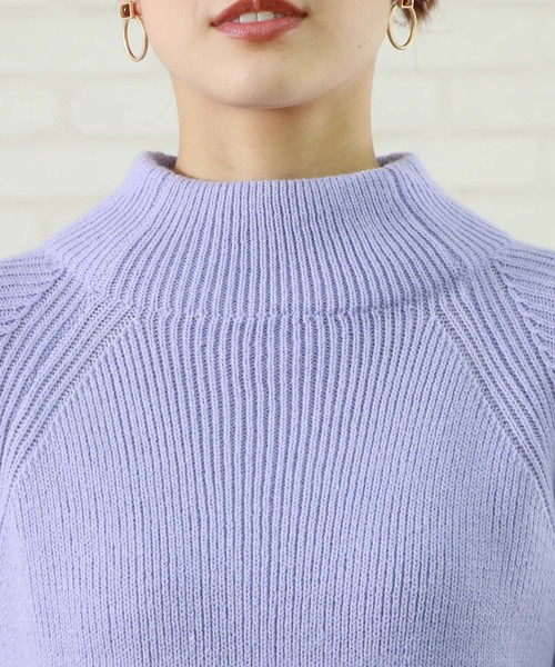 HER CLOSET(ハークローゼット)の「【HERCLOSET】◆WEB限定◆アイレットボトルネックニット(ニット/セーター・レディース・ネイビー/オフホワイト/サックスブルー/ピンク/ラベンダー・M)」の21枚目の写真