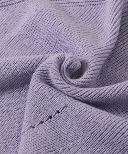 HER CLOSET(ハークローゼット)の「【HERCLOSET】◆WEB限定◆アイレットボトルネックニット(ニット/セーター・レディース・ネイビー/オフホワイト/サックスブルー/ピンク/ラベンダー・M)」の15枚目の写真