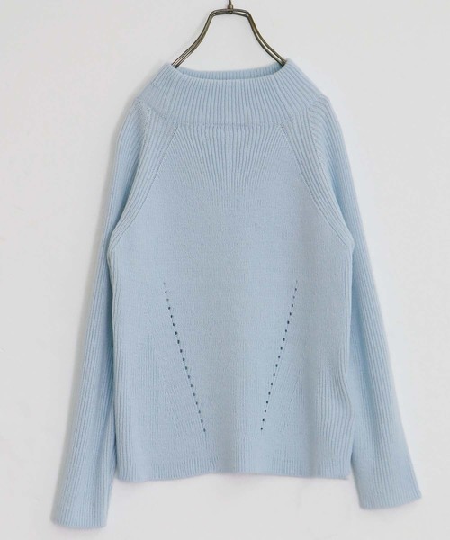 HER CLOSET(ハークローゼット)の「【HERCLOSET】◆WEB限定◆アイレットボトルネックニット(ニット/セーター・レディース・ネイビー/オフホワイト/サックスブルー/ピンク/ラベンダー・M)」の11枚目の写真