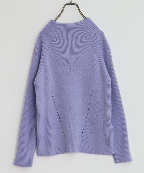 HER CLOSET(ハークローゼット)の「【HERCLOSET】◆WEB限定◆アイレットボトルネックニット(ニット/セーター・レディース・ネイビー/オフホワイト/サックスブルー/ピンク/ラベンダー・M)」の22枚目の写真