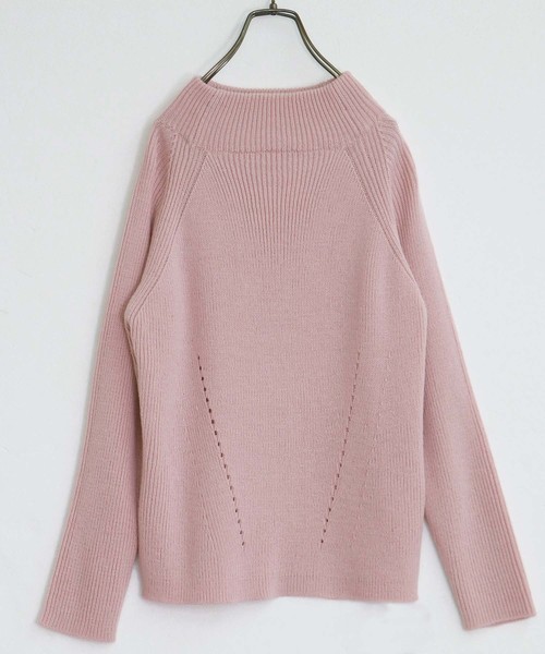 HER CLOSET(ハークローゼット)の「【HERCLOSET】◆WEB限定◆アイレットボトルネックニット(ニット/セーター・レディース・ネイビー/オフホワイト/サックスブルー/ピンク/ラベンダー・M)」の8枚目の写真