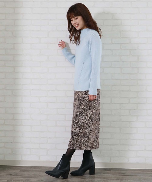 HER CLOSET(ハークローゼット)の「【HERCLOSET】◆WEB限定◆アイレットボトルネックニット(ニット/セーター・レディース・ネイビー/オフホワイト/サックスブルー/ピンク/ラベンダー・M)」の14枚目の写真