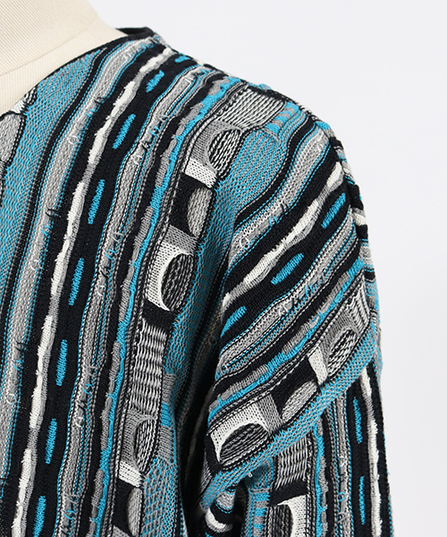 ANGENEHM(アンゲネーム)の「mcg2414-ドルマン変形ストライプカーディガン(カーディガン/ボレロ・メンズ・レッド/ブルー・S/M/L)」の10枚目の写真