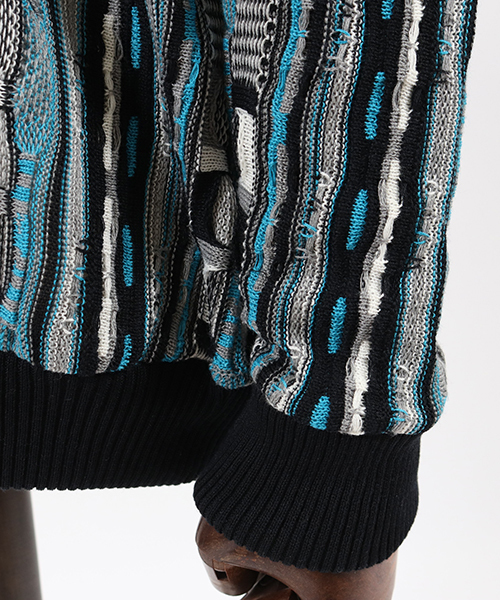 ANGENEHM(アンゲネーム)の「mcg2414-ドルマン変形ストライプカーディガン(カーディガン/ボレロ・メンズ・レッド/ブルー・S/M/L)」の11枚目の写真