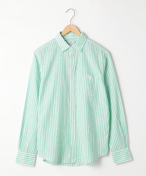 coen（コーエン）の「【GO OUT6月号掲載】綿麻ストライプレギュラーカラーシャツ（シャツ/ブラウス・メンズ・ネイビー/ケリー/ライラック・LARGE/SMALL/MEDIUM/X-LARGE）」の14枚目の写真