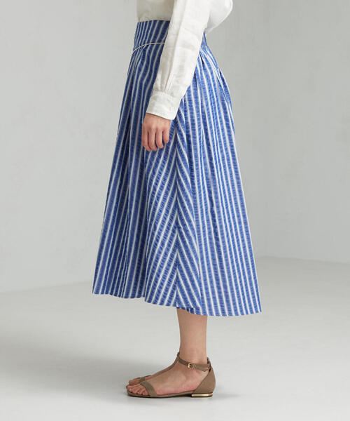 green label relaxing(グリーンレーベルリラクシング)の「CFC サッカーストライプ スカート(スカート・レディース・ライトブルー/コバルトブルー・38/36)」の10枚目の写真