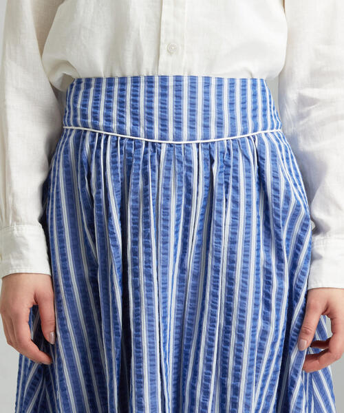 green label relaxing(グリーンレーベルリラクシング)の「CFC サッカーストライプ スカート(スカート・レディース・ライトブルー/コバルトブルー・38/36)」の12枚目の写真