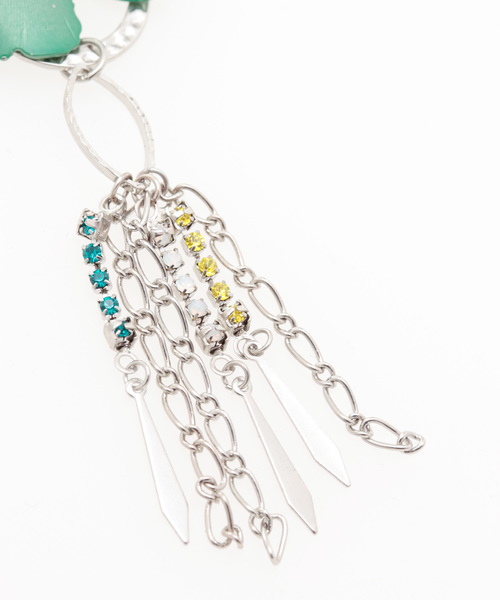 チャイハネ（チャイハネ）の「【チャイハネ】カラフルフラワーメタルフリンジピアス（ピアス（両耳用）・レディース・ピンク/イエロー/ブルー・FREE）」の9枚目の写真