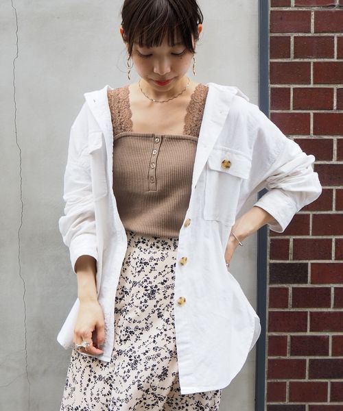 tiptop(ティップトップ)の「CPOビッグシャツ(シャツ/ブラウス・レディース・ベージュ/カーキ/ネイビー/ピンク/イエロー/オフホワイト・FREE)」の2枚目の写真