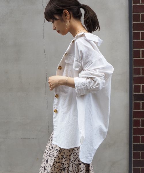 tiptop(ティップトップ)の「CPOビッグシャツ(シャツ/ブラウス・レディース・ベージュ/カーキ/ネイビー/ピンク/イエロー/オフホワイト・FREE)」の17枚目の写真