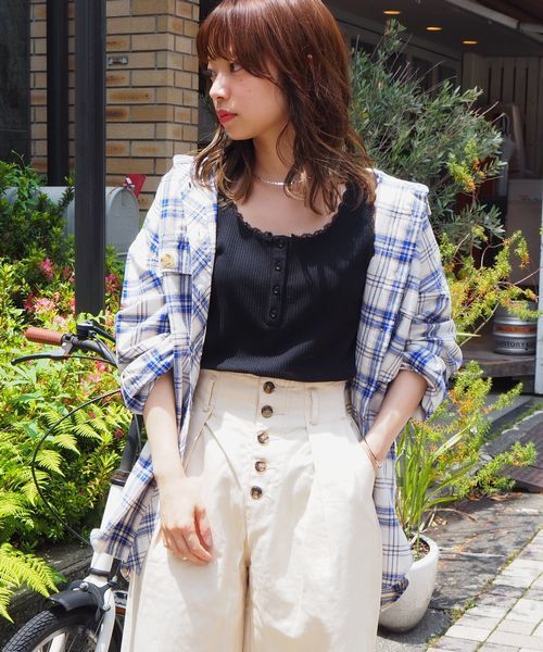 tiptop(ティップトップ)の「CPOビッグシャツ(シャツ/ブラウス・レディース・ベージュ/カーキ/ネイビー/ピンク/イエロー/オフホワイト・FREE)」の7枚目の写真