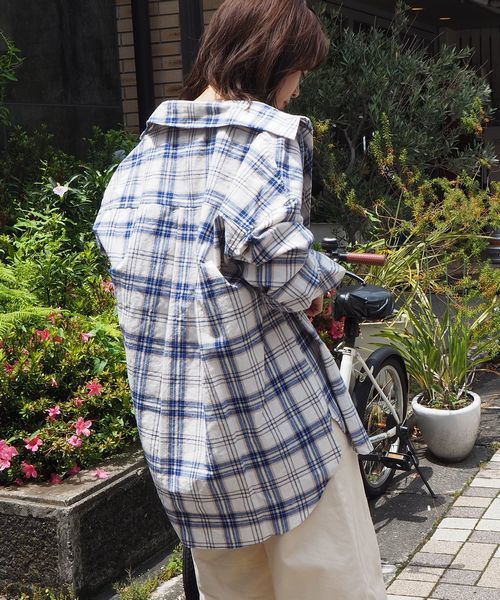 tiptop(ティップトップ)の「CPOビッグシャツ(シャツ/ブラウス・レディース・ベージュ/カーキ/ネイビー/ピンク/イエロー/オフホワイト・FREE)」の9枚目の写真