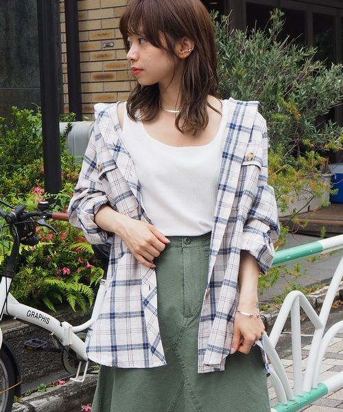 tiptop(ティップトップ)の「CPOビッグシャツ(シャツ/ブラウス・レディース・ベージュ/カーキ/ネイビー/ピンク/イエロー/オフホワイト・FREE)」の10枚目の写真