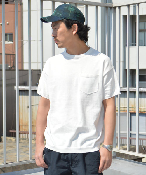 REMI RELIEF(レミレリーフ)の「REMI RELIEF/レミレリーフ 強撚天竺半袖クルー(Tシャツ/カットソー・メンズ・ピンク/ブラウン/ブラック/ホワイト/グリーン・L/M)」の3枚目の写真