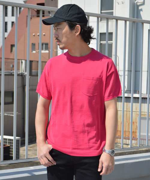 REMI RELIEF(レミレリーフ)の「REMI RELIEF/レミレリーフ 強撚天竺半袖クルー(Tシャツ/カットソー・メンズ・ピンク/ブラウン/ブラック/ホワイト/グリーン・L/M)」の2枚目の写真