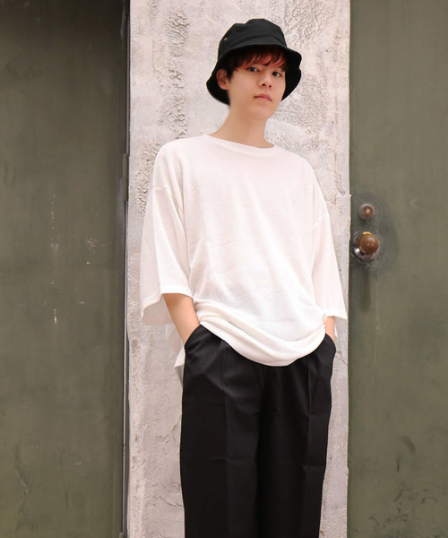 revertical(リバーティカル)の「ワッフル素材 半袖 ビッグシルエット Tシャツ(Tシャツ/カットソー・メンズ・ピンク/グレー/ブルー/ミント/ホワイト/ブラック・L/M)」の10枚目の写真