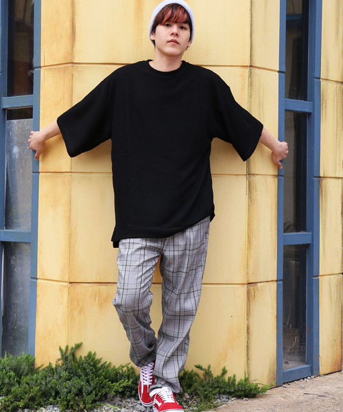 revertical(リバーティカル)の「ワッフル素材 半袖 ビッグシルエット Tシャツ(Tシャツ/カットソー・メンズ・ピンク/グレー/ブルー/ミント/ホワイト/ブラック・L/M)」の9枚目の写真
