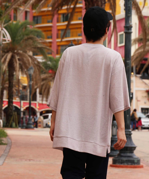 revertical(リバーティカル)の「ワッフル素材 半袖 ビッグシルエット Tシャツ(Tシャツ/カットソー・メンズ・ピンク/グレー/ブルー/ミント/ホワイト/ブラック・L/M)」の11枚目の写真