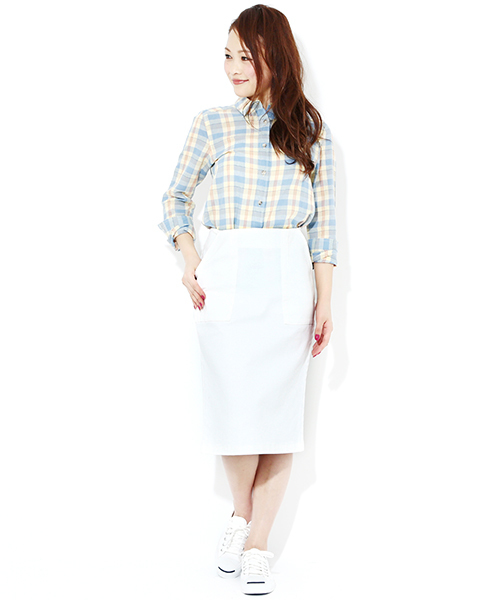 Ray BEAMS(レイビームス)の「○Ray BEAMS / コットンリネン チェックレギュラーシャツ(シャツ/ブラウス・レディース・ダークブラウン/ピンク/ライトブルー・1/0)」の11枚目の写真