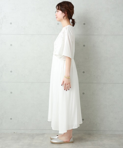 n'ee-ne（ネーネ）の「コットンスカラップワンピース（ワンピース・レディース・オフホワイト/ブラック・L/LL/M）」の14枚目の写真