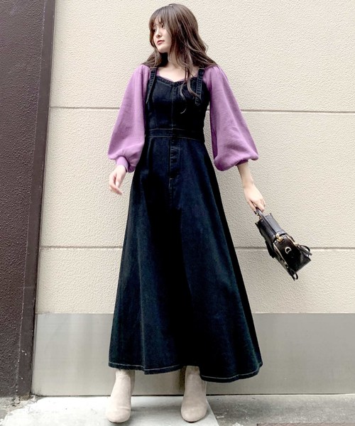 archives（アルシーヴ）の「バックレースアップデニムジャンスカ