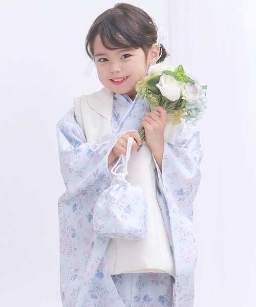 KYOETSU（キョウエツ）の「被布セット 二部式 セパレート 三歳 4点セット くすみ (  着物 + 被布 + 伊達衿 + 巾着 )（着物・キッズ・ブラック系その他/イエロー系その他/ピンク系その他/レッド系その他/ピンク系その他2/ピンク系その他3/レッド系その他2/ブルー系その他/その他1/その他2/その他3/その他6/その他4/その他5・90-100cm）」の11枚目の写真