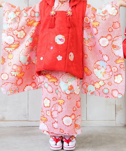 KYOETSU（キョウエツ）の「被布セット 二部式 セパレート 三歳 4点セット くすみ (  着物 + 被布 + 伊達衿 + 巾着 )（着物・キッズ・ブラック系その他/イエロー系その他/ピンク系その他/レッド系その他/ピンク系その他2/ピンク系その他3/レッド系その他2/ブルー系その他/その他1/その他2/その他3/その他6/その他4/その他5・90-100cm）」の9枚目の写真