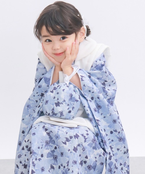 KYOETSU（キョウエツ）の「被布セット 二部式 セパレート 三歳 4点セット くすみ (  着物 + 被布 + 伊達衿 + 巾着 )（着物・キッズ・ブラック系その他/イエロー系その他/ピンク系その他/レッド系その他/ピンク系その他2/ピンク系その他3/レッド系その他2/ブルー系その他/その他1/その他2/その他3/その他6/その他4/その他5・90-100cm）」の18枚目の写真