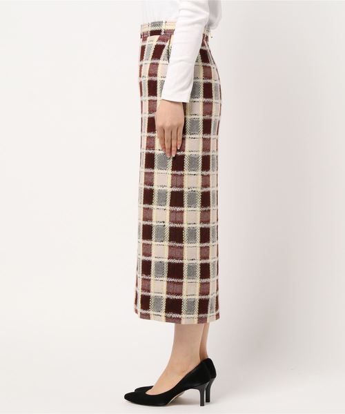 SLOBE IENA(スローブイエナ)の「【 CLASSY. Closet×SLOBE 】チェックタイトミモレスカート◆(スカート・レディース・ボルドー/ネイビー・38/36/40)」の7枚目の写真
