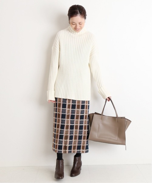 SLOBE IENA(スローブイエナ)の「【 CLASSY. Closet×SLOBE 】チェックタイトミモレスカート◆(スカート・レディース・ボルドー/ネイビー・38/36/40)」の15枚目の写真