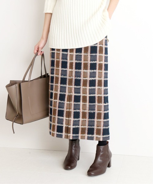 セール】【 CLASSY. Closet×SLOBE 】チェックタイトミモレ