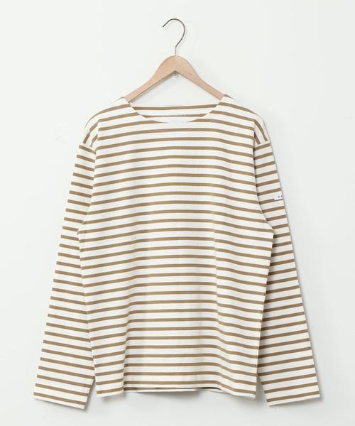 coen（コーエン）の「ボーダーボートネックTシャツ（Tシャツ/カットソー・メンズ・ベージュ/ケリー・MEDIUM/X-LARGE/LARGE/SMALL）」の3枚目の写真
